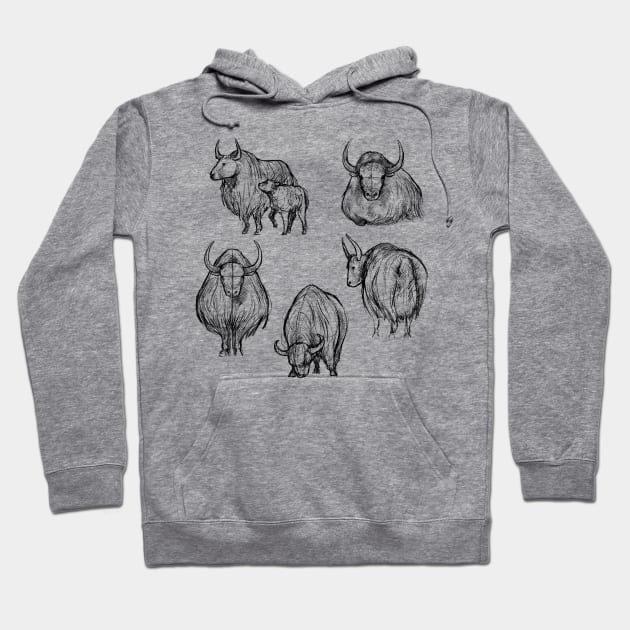 Sketches of a Yak Hoodie by AniaArtNL